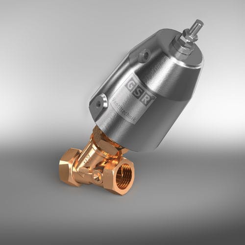 Piston valve - 2/668 - GSR Ventiltechnik GmbH & Co. KG - pneumatically-operated / for gas / threaded