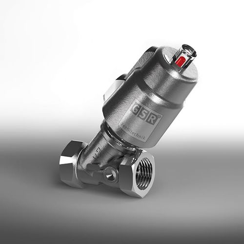 Angle seat valve - 63 - GSR Ventiltechnik GmbH & Co. KG - plug / pneumatically-operated / for gas