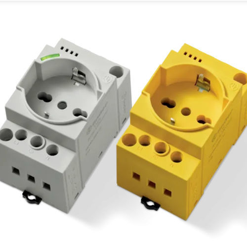 DIN rail electrical socket - 7U01 series - FINDER S.p.A. con unico socio - Schuko type