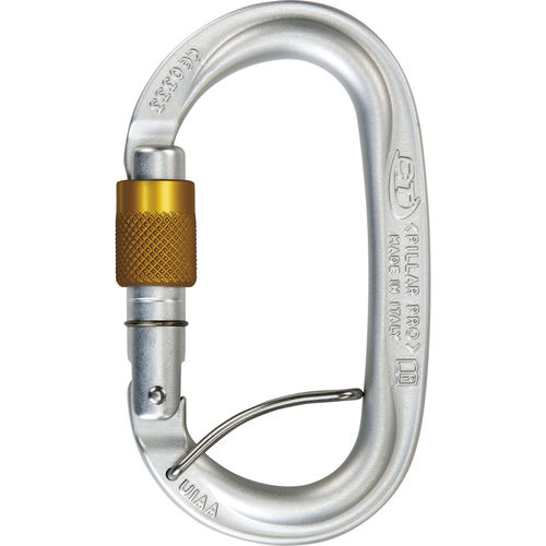 Locking carabiner - 2C3960L ZSF - Climbing Technology - steel / stainless steel / oval