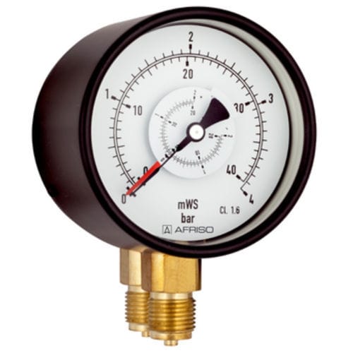 Differential pressure gauge - D2 - AFRISO-EURO-INDEX - dial / threaded / aluminum