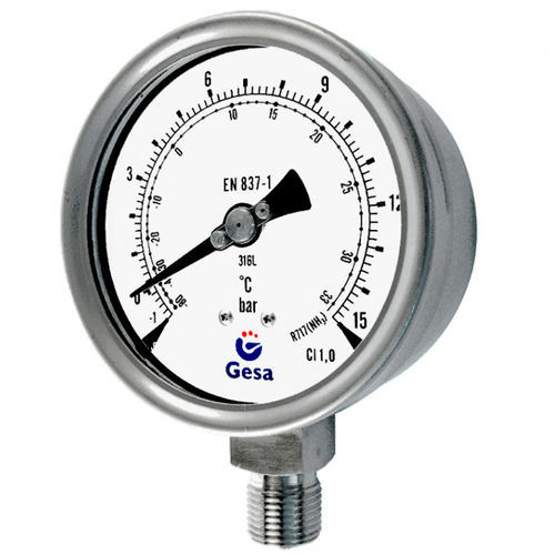 Relative pressure gauge - M0702 series - GESA TERMOMETROS - dial / threaded / vertical-mount