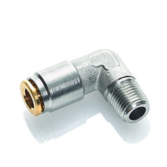 Pneumatic fitting - HDS 019 - ITV - threaded / push-in / 90° angle