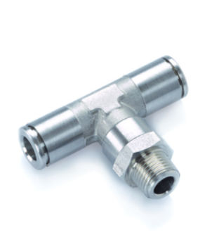 Pneumatic fitting - STX 020 k - ITV - threaded / push-in / T-shaped