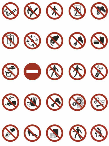Prohibition safety sign - IMPLASER series - naffco - obligation / electric risk / fire