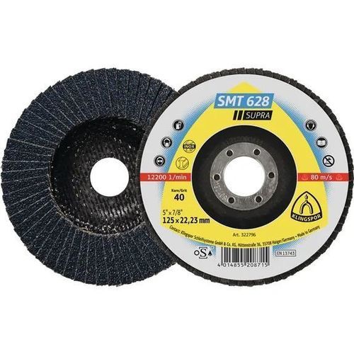 Stainless steel flap disc - SMT 628 Supra - KLINGSPOR - vertical flap / polishing / zirconium oxide