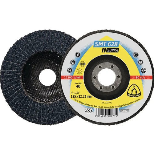 Zirconium oxide flap disc - SMT 628 Supra - KLINGSPOR - for stainless steel / finishing