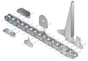 Steel conveyor chain - 8000 series - REGINA - attachment / for the glass industry / canning industry