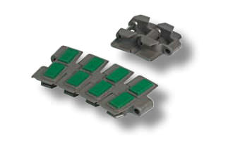 Rubber conveyor chain - HFX 880T - REGINA - slatted / for the glass industry / canning industry