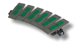 Rubber conveyor chain - HFX 1873T - REGINA - slatted / for the glass industry / canning industry