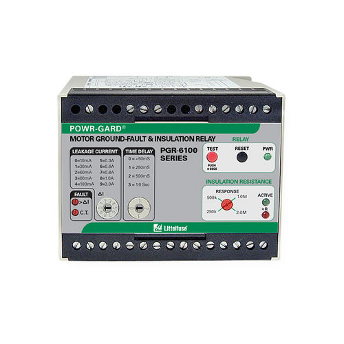Earth-leakage protection relay - PGR-6100 series - Littelfuse - insulation / 1 NO/NC / for electric motors