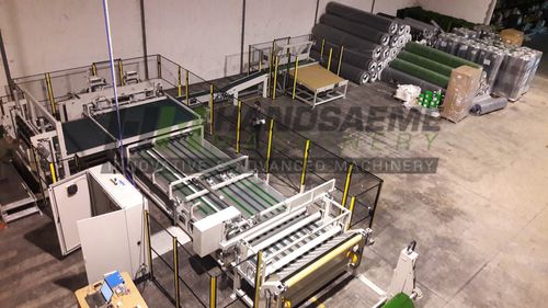 Knife cutting line - HANDSAEME MACHINERY - for PVC / textile / carpet