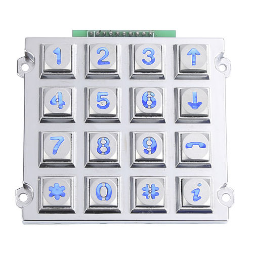 Backlit keypad - CT-KPZ02-16-RM-BL - NingBo ChenTe electronics Technologies Co.,Ltd - 16-key / panel-mount / metal