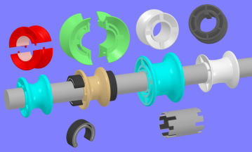 Roller pulley - Dura-Belt - for conveyor line shafts