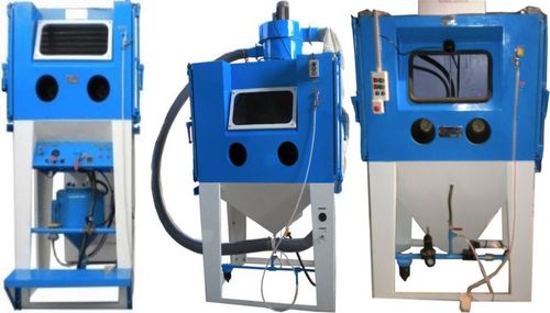 Suction blast cabinet - KUS series - Kushal Udhyog - manual / rotary drum / with turntable