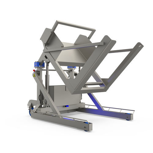 Hydraulic tipping station - CD - Backsaver - pallet / crate / for the food industry