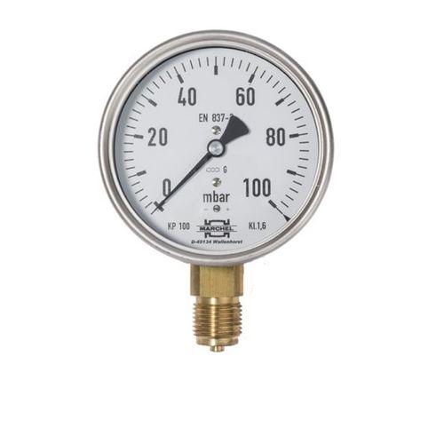 Analog pressure gauge - KP 100 series - Heinz Marchel GmbH & Co. KG - threaded / R 1/2 / stainless steel