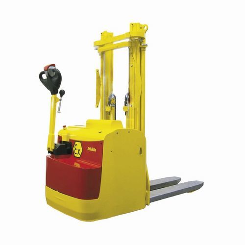 Electric stacker truck - EXI 16 - Stöcklin - walk-behind / with drawbar / high-lift