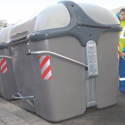 Polyethylene waste container - Ros Roca - metal / side-loading