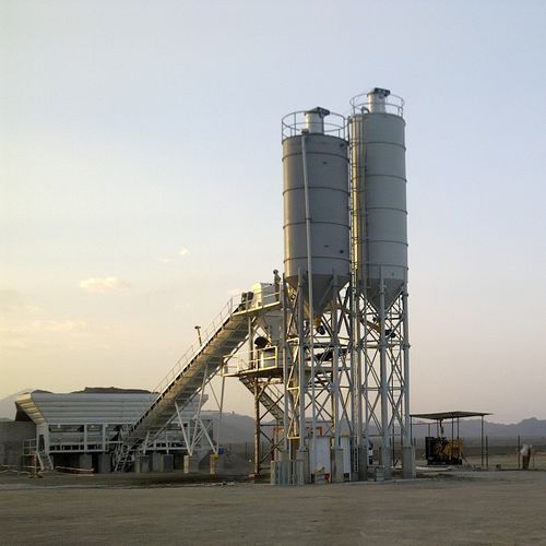 Stationary concrete batching plant - GBS-60 - GOKER Contruction Machines - compact / horizontal / automatic