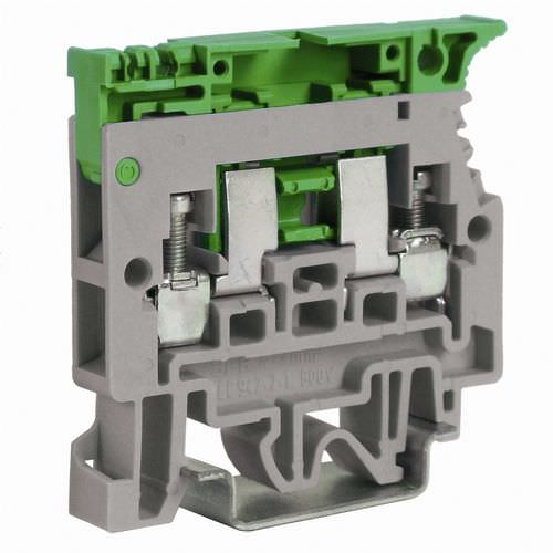 DIN rail-mounted terminal block - SF series - Cabur - fused / feed-through