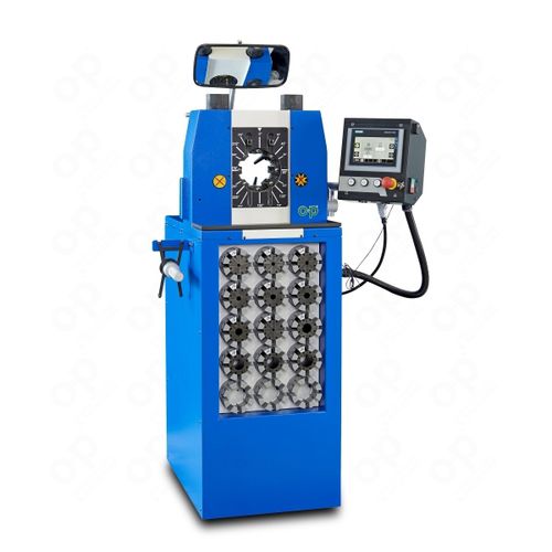Hose crimping machine - TUBOMATIC V59 ES - OP Srl - semi-automatic / hydraulic / PLC-controlled