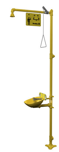 Floor-standing safety shower - S19314EW - Bradley - with eyewash station