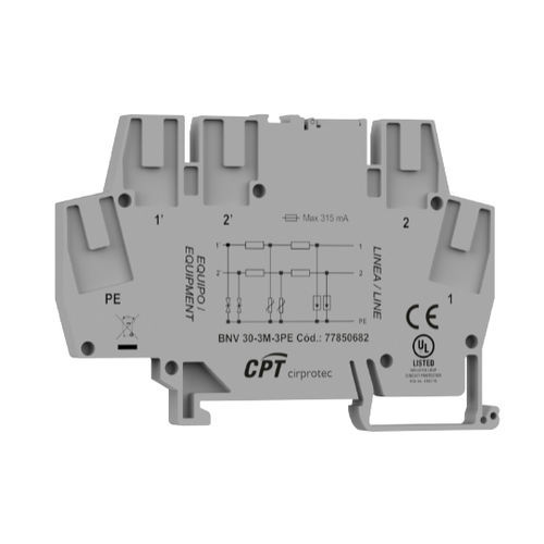 Surge protector for telecom applications - BNV 30 - Cirprotec - for photovoltaïc installations / 2-pair / DIN rail