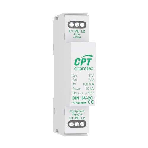 Surge protector for telecom applications - DIN 12V-2C - Cirprotec - for photovoltaïc installations / monobloc / 1-pair