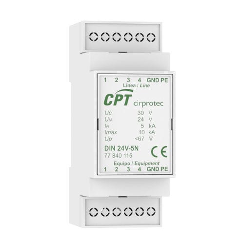 Surge protector for telecom applications - DIN 24V-5N - Cirprotec - for photovoltaïc installations / monobloc / DIN rail