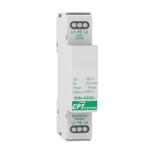 ADSL line surge protector - DIN-ADSL - Cirprotec - for telephone lines / monobloc / 1-pair