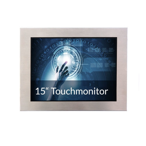 TFT-LCD monitor - IP65-15T-PCAP - WES Systeme Electronic GmbH - PCAP capacitive touch screen / multitouch screen / LED backlight
