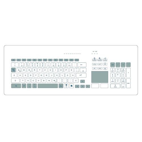 Panel-mount keyboard - GLAS-TASTATUR-EINBAU-DEU - WES Systeme Electronic GmbH - capacitive / 103-key / with touchpad