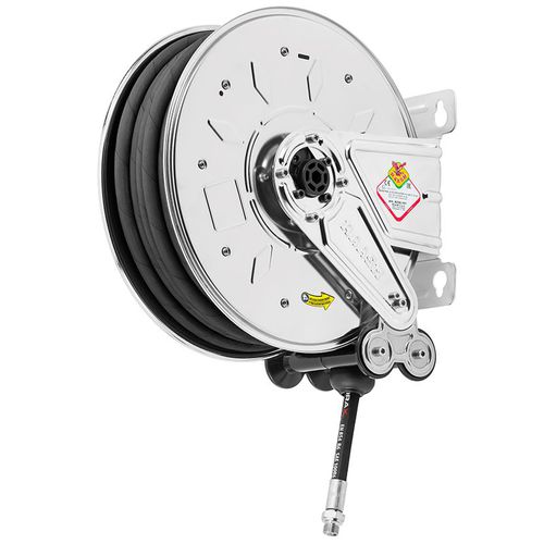 Hose reel - 8332.202 - RAASM SpA - self-retracting / for hot water / for chemicals