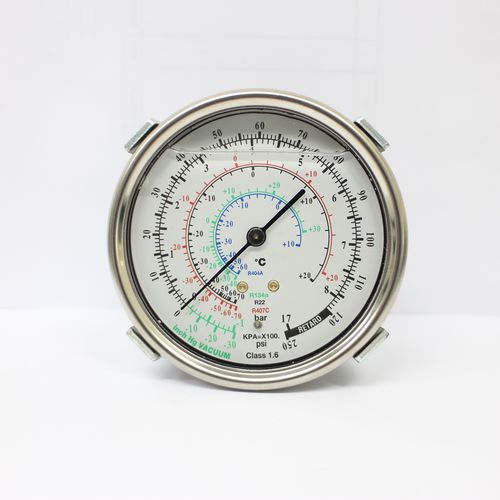 Analog pressure gauge - PGR-75-SS - Seasons Gauge Co., Ltd - panel-mount / stainless steel / brass