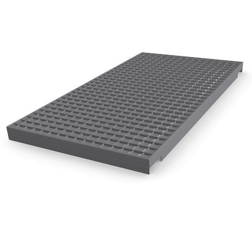 Racking decking - Shelf grating with notched T-shaped section banding bars - Meiser