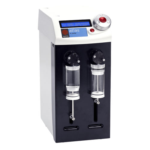 Dual-syringe pump - Atlas XL  - Syrris - for chemicals / stepper motor-driven / mobile