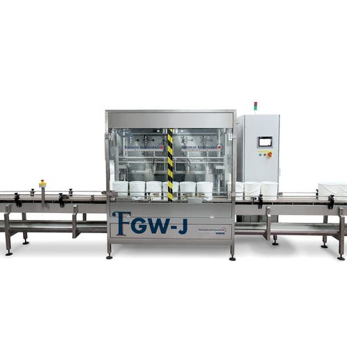 Filler with electronic dispenser - FGW-J - Shemesh Automation Ltd - automatic / bottle / multi-container