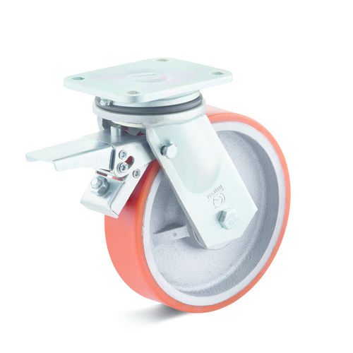 Swivel caster - TORWEGGE GmbH & Co. KG . - base plate / with brake / heavy-duty