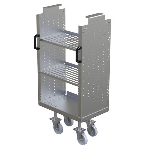 Handling cart - Q-100-0421  - FlexQube - metal / shelf / with swivel casters