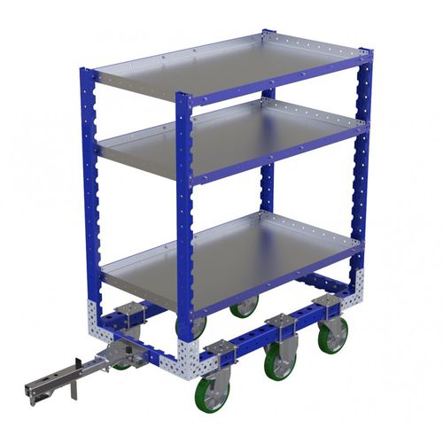 Handling cart - Q-007-3068  - FlexQube - metal / shelf / six-wheel
