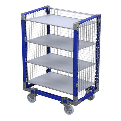 Handling cart - Q-100-0468  - FlexQube - metal wire / 4 levels / container