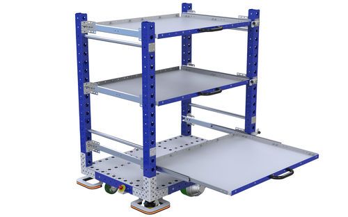 Transport cart - Q-041-0025  - FlexQube - shelf / motorized