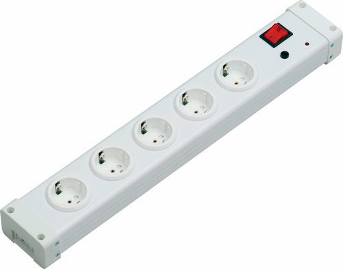 Power strip with signal lamp - 0140x0051 - Bodo Ehmann GmbH - overvoltage arrester / with switch / 5 socket