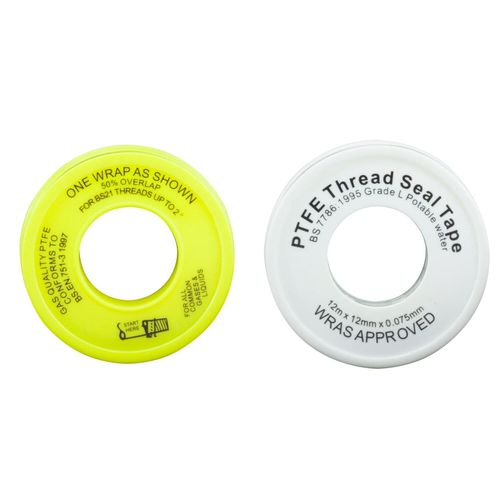 Sealing adhesive tape - G-012-05	 - Vital Parts ltd - PTFE / white / yellow