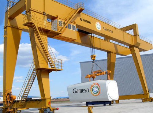 Rail-mounted gantry crane - T0093 - Eurocrane(China)Co.,Ltd - for workshops / for the wind power industry / double-girder