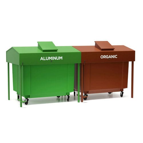 Plastic waste bin - ENVOTEC - rear loading / for urban waste / for recycling