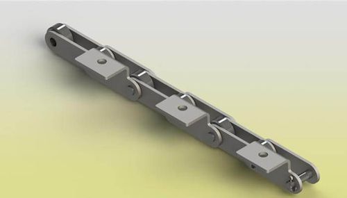 Steel conveyor chain - Z.M.C. SRL - attachment / with extended bearing pins / with deep-link side plates