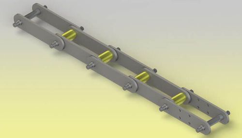 Metal conveyor chain - Z.M.C. SRL - with extended bearing pins / link / for the rail industry