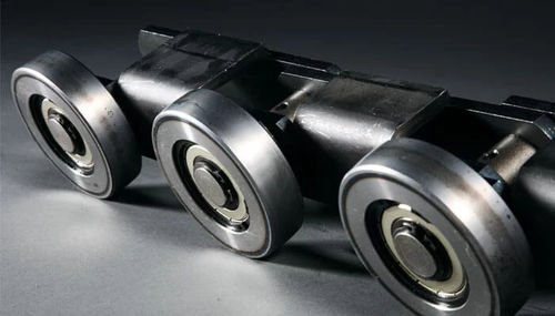 Steel conveyor chain - Z.M.C. SRL - double / attachment / with extended bearing pins